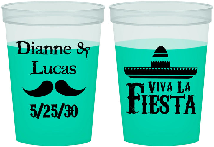 Custom Wedding 16 oz Color Changing Cups - Viva La Fiesta | 299