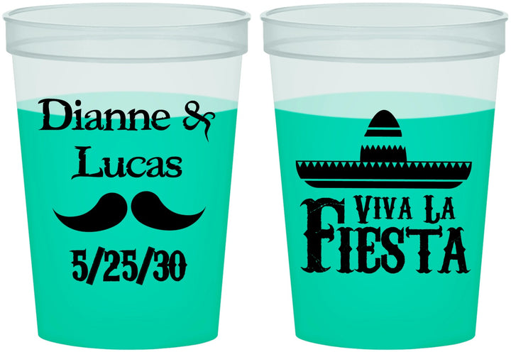 Custom Wedding 16 oz Color Changing Cups - Viva La Fiesta | 299