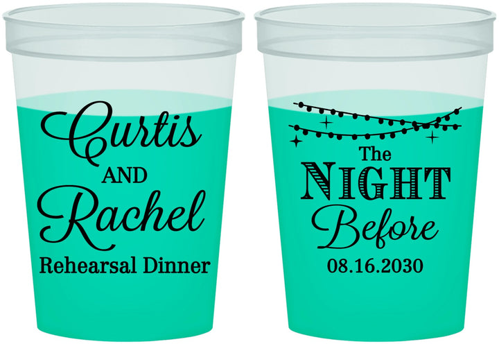 Custom Rehearsal Dinner 16 oz Color Changing Cups - The Night Before | 30006