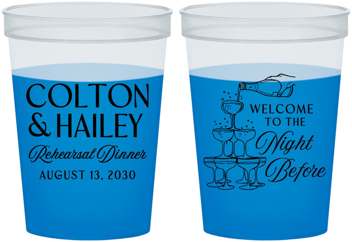 Custom Rehearsal Dinner 16 oz Color Changing Cups - The Night Before | 30007