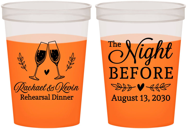Custom Rehearsal Dinner 16 oz Color Changing Cups - The Night Before | 30008
