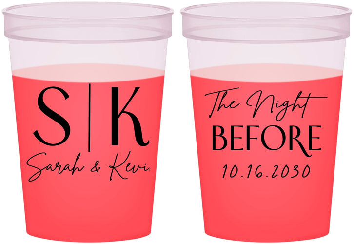 Custom Rehearsal Dinner 16 oz Color Changing Cups - The Night Before | 30009
