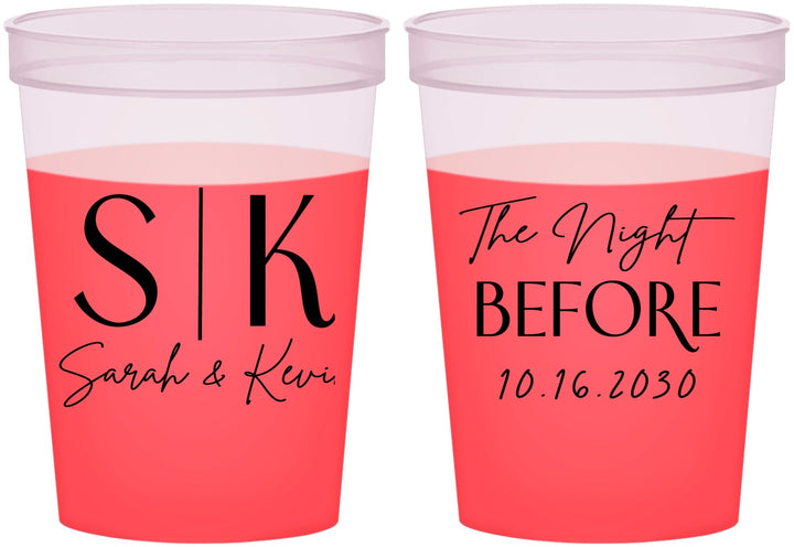 Custom Rehearsal Dinner 16 oz Color Changing Cups - The Night Before | 30009