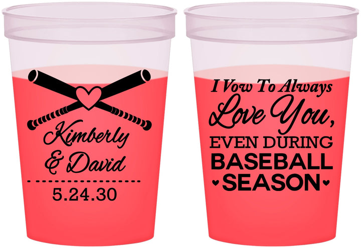 Custom Wedding 16 oz Color Changing Cups - Baseball | 301