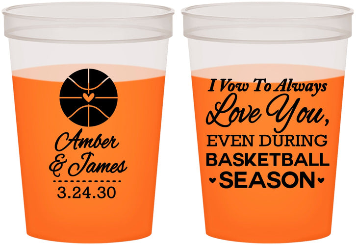 Custom Wedding 16 oz Color Changing Cups - Basketball | 304
