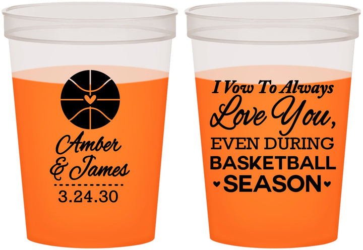 Custom Wedding 16 oz Color Changing Cups - Basketball | 304