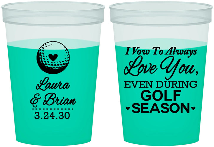 Custom Wedding 16 oz Color Changing Cups - Golf | 305