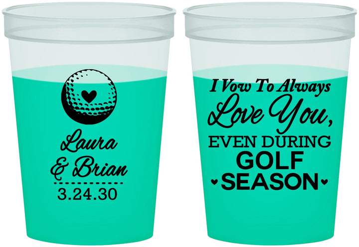 Custom Wedding 16 oz Color Changing Cups - Golf | 305