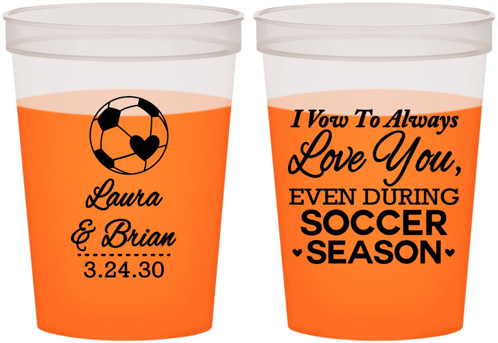 Custom Wedding 16 oz Color Changing Cups - Soccer | 307