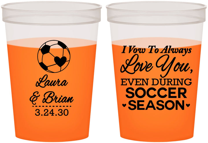 Custom Wedding 16 oz Color Changing Cups - Soccer | 307