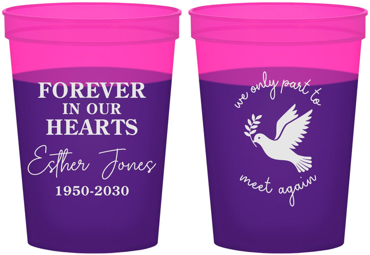 Custom Memorial 16 oz Color Changing Cups - Forever In Our Hearts | 310003