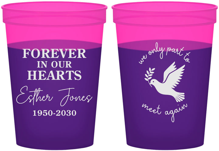 Custom Memorial 16 oz Color Changing Cups - Forever In Our Hearts | 310003
