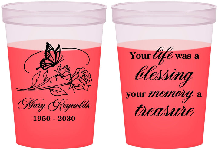 Custom Memorial 16 oz Color Changing Cups - Life Blessing Memory | 310005