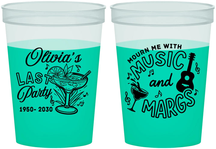 Custom Memorial 16 oz Color Changing Cups - Mourn Me With Music | 310012