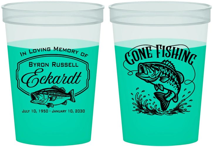 Custom Memorial 16 oz Color Changing Cups - Gone Fishing | 310022
