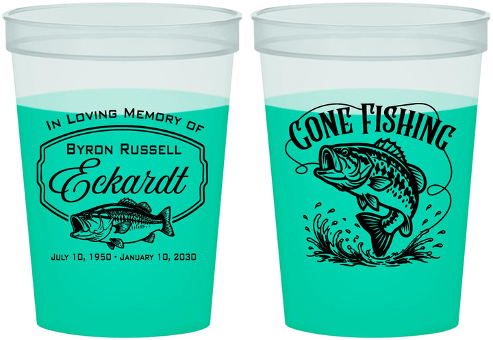 Custom Memorial 16 oz Color Changing Cups - Gone Fishing | 310022