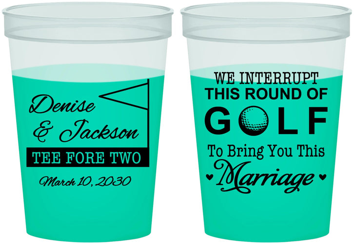 Custom Wedding 16 oz Color Changing Cups - We Interrupt Golf | 315