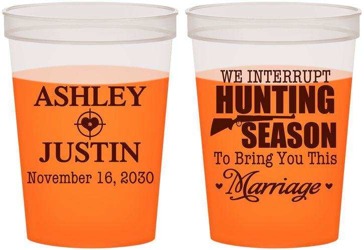 Custom Wedding 16 oz Color Changing Cups - We Interrupt Hunting | 316