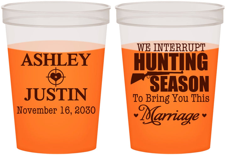 Custom Wedding 16 oz Color Changing Cups - We Interrupt Hunting | 316