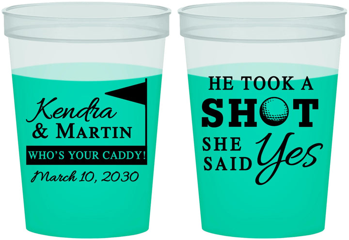 Custom Wedding 16 oz Color Changing Cups - Took A Shot Golf | 320