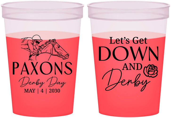 Custom Derby Day 16 oz Color Changing Cups - Lets Get Down And Derby | 320000