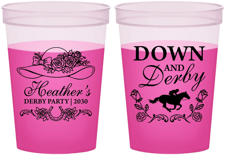 Custom Derby Day 16 oz Color Changing Cups - Down And Derby | 320001