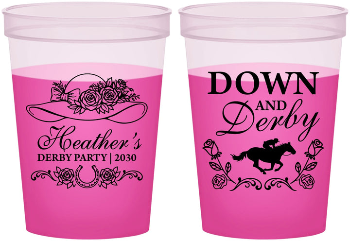 Custom Derby Day 16 oz Color Changing Cups - Down And Derby | 320001