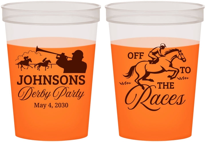 Custom Derby Day 16 oz Color Changing Cups - Off To The Races | 320002