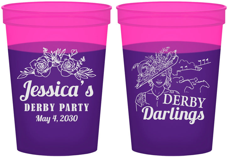 Custom Derby Day 16 oz Color Changing Cups - Derby Darlins | 320004