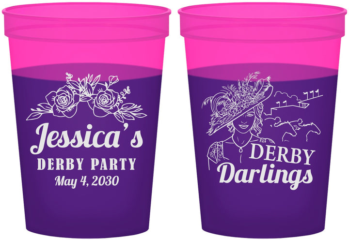 Custom Derby Day 16 oz Color Changing Cups - Derby Darlins | 320004