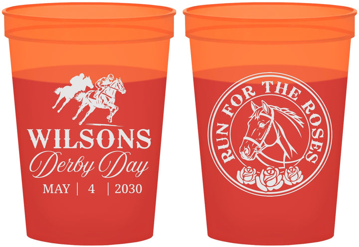 Custom Derby Day 16 oz Color Changing Cups - Run For The Horses | 320006