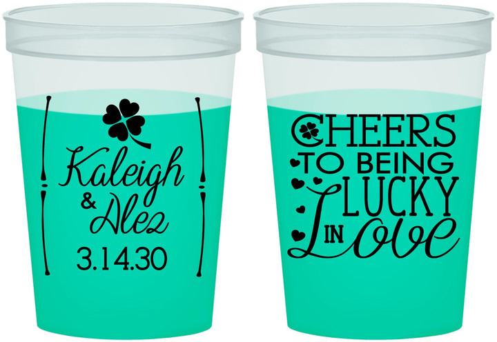 Custom Wedding 16 oz Color Changing Cups - Lucky In Love | 328
