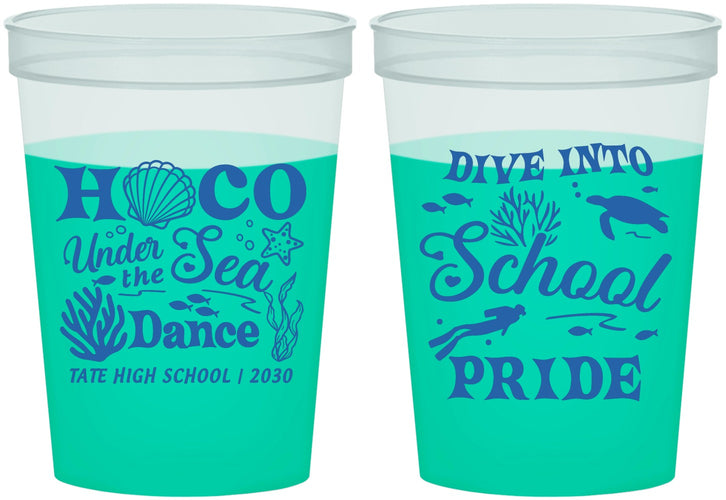 Custom Homecoming 16 oz Color Changing Cups - Hoco Under The Sea | 330000