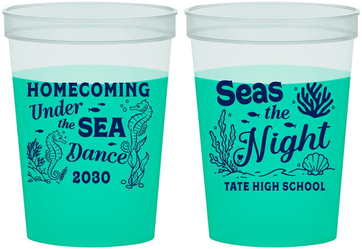 Custom Homecoming 16 oz Color Changing Cups - Under The Sea Dance | 330001