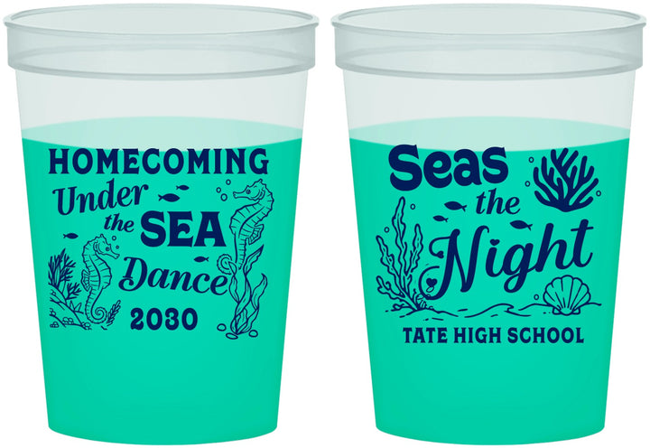 Custom Homecoming 16 oz Color Changing Cups - Under The Sea Dance | 330001