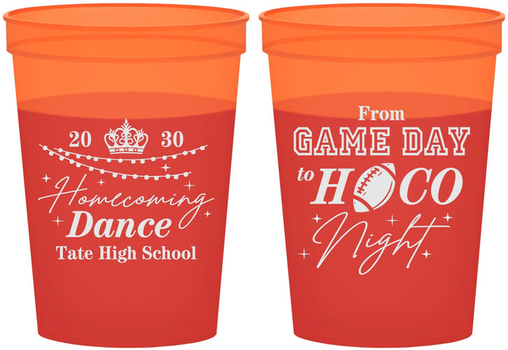 Custom Homecoming 16 oz Color Changing Cups - Gameday To Hoco Night | 330005