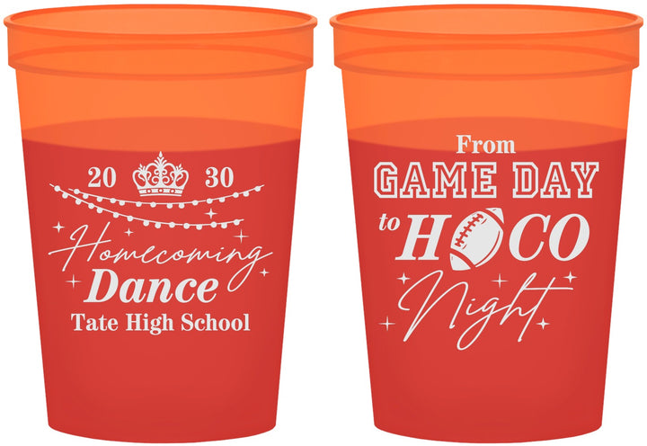 Custom Homecoming 16 oz Color Changing Cups - Gameday To Hoco Night | 330005