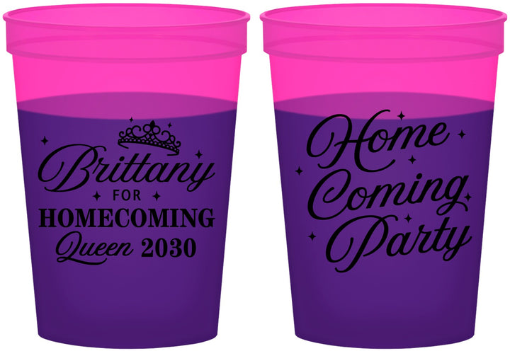 Custom Homecoming 16 oz Color Changing Cups - Hoco Queen Vote | 330022