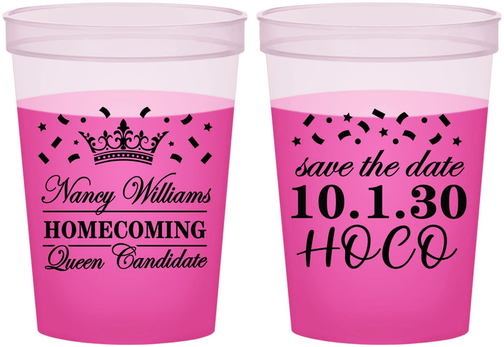 Custom Homecoming 16 oz Color Changing Cups - Hoco Queen Vote | 330024