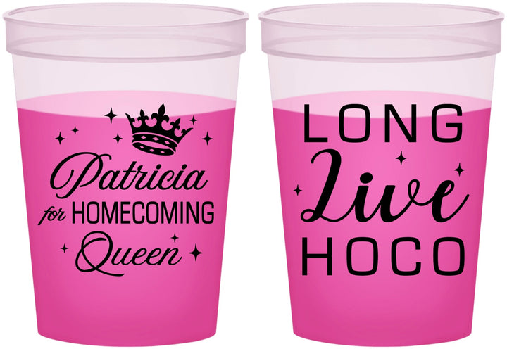 Custom Homecoming 16 oz Color Changing Cups - Hoco Queen Vote | 330026