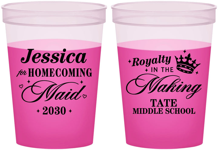 Custom Homecoming 16 oz Color Changing Cups - Hoco Maid Vote | 330029