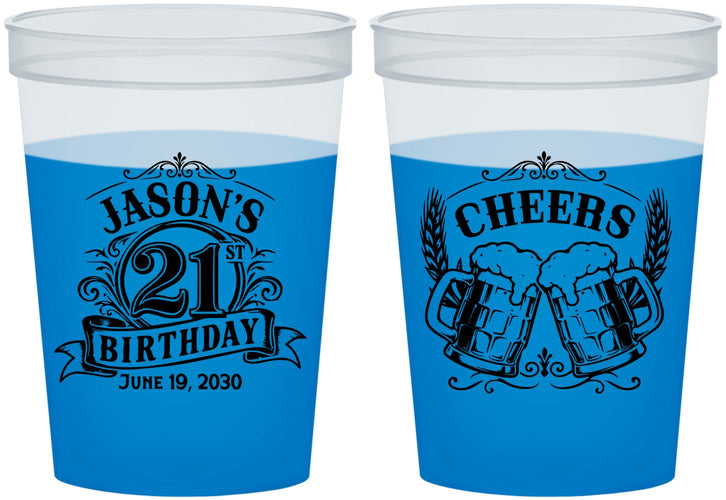 Custom 21st Birthday 16 oz Color Changing Cups - Cheers | 340001