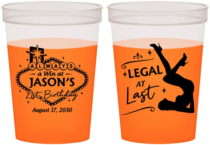 Custom 21st Birthday 16 oz Color Changing Cups - Legal At Last Vegas | 340002