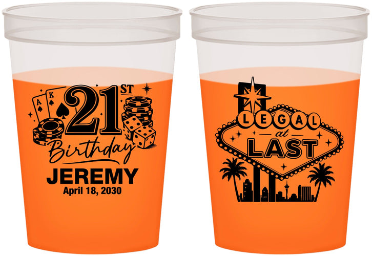 Custom 21st Birthday 16 oz Color Changing Cups - Legal At Last Vegas | 340003