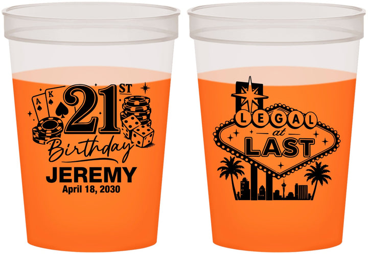 Custom 21st Birthday 16 oz Color Changing Cups - Legal At Last Vegas | 340003