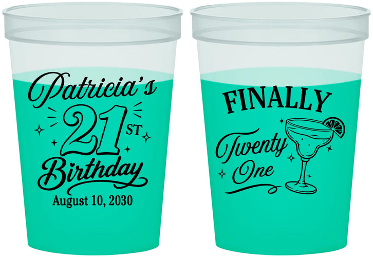 Custom 21st Birthday 16 oz Color Changing Cups - Finally Twenty One | 340008