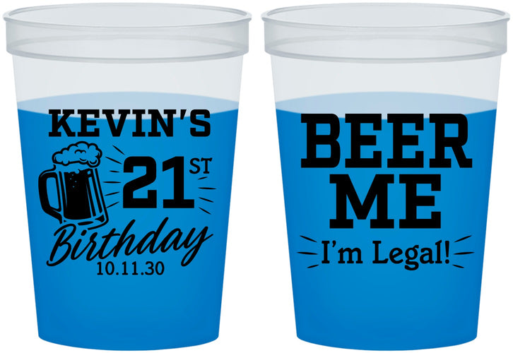 Custom 21st Birthday 16 oz Color Changing Cups - Beer Me I Am Legal | 340014