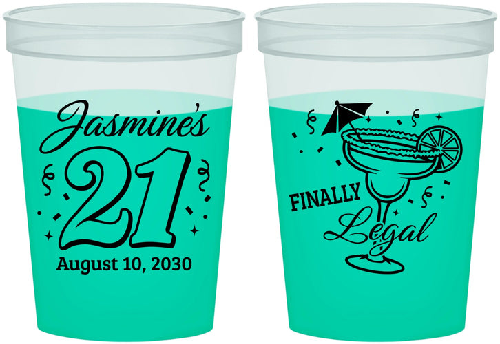 Custom 21st Birthday 16 oz Color Changing Cups - Finally Legal | 340018