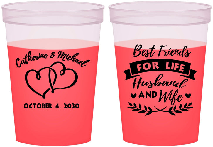 Custom Wedding 16 oz Color Changing Cups - Best Friends For Life | 349