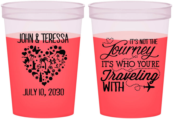 Custom Wedding 16 oz Color Changing Cups - Journey Traveling With | 354